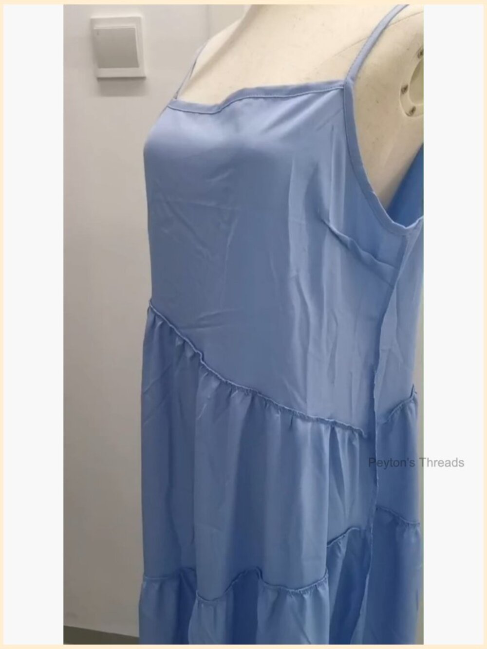 Spaghetti Strap Maxi Dress A-Line Square Neck Sleeveless Summer Dress - Picture 7 of 7